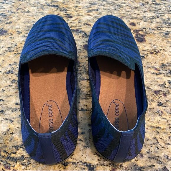 Corso Como Sz 11M Blue Nehva Zebra Print Slip-On Driving Casual Loafers - Picture 9 of 12